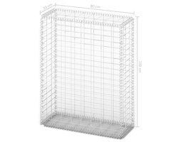 Schanskorf - Steenkorf van Gegalvaniseerd Staal - 100 x 80 x 30 cm - Tuindecoratie & Grondkering - Weerbestendige Schanskorfmuur