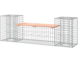 Schanskorf Tuinbank - Bank met plantenbak - Ontspannen in de tuin - Douglas hout zitting - 183 cm breed - Natuurlijk