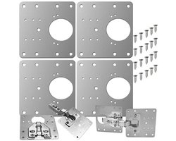 Scharnier Reparatie Plaat - 4 Stuks - Inclusief 20 Schroeven - Keukenkastje - Reparatieplaat