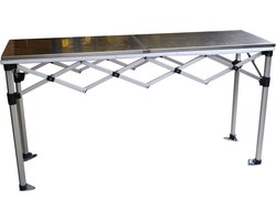 Scharniertafel - Werktafel - Keukentafel - RVS werkblad - Klaptafel - 190 x 58 cm - aluminium - inklapbaar
