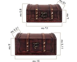 Schatkist Milagro - set van 2 - grote houten kist - kleine piratenkist - geschenkdoos - afsluitbaar met deksel en slot piratenkist