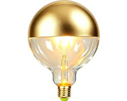 Schattenfreie LED-Lampe, 6W Dimmbaar, Goud Top/Spiegel, 2700K Warm Licht, E27, Retro Industriële Edison Decor