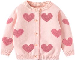 Schattig Gebreid Vest met Hartjes voor Baby en Peuter Meisjes
