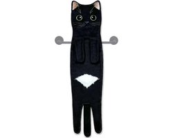 Schattig Handdoekje Kat- Uniek Cadeau voor Dierenliefhebbers-zwart-microvezel koraal fluweel schattige handdoek