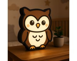 Schattig Uil Nachtlampje – Cartoon 3D Lightbox Dierenlamp met USB – Origineel Cadeau voor Babykamer, Peuter of Kind – Sfeerlamp Kinderkamer Decor | Leeslampje Kinderen | Cadeau Jongen, Meisje of Baby | Muur Decoratie Kunst Kinderkamer Babykamer |