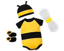 Schattige Bijen Romper Voor Meisjes - Verkleedkleding Voor Feestjes Aangepast Voor Baby's 0-12 Maanden