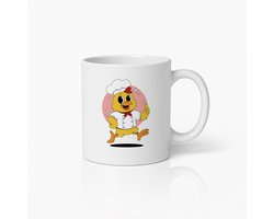 Schattige Chef Eend Mok – Grappige Cartoon Keramische Koffiebeker voor Foodies en Keukenliefhebbers