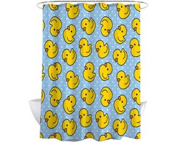 Schattige Ducky Douchegordijn voor Badkamer, Waterdicht en Schimmelbestendig, Perfect voor Thuis en Hotel, 120x180cm, Badkamerdecoratie, Rubber Duck, Kleurrijk Design