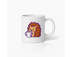 Schattige Egel Drinkt Koffie Mok – Liefhebbers Dieren Keramische Koffiebeker