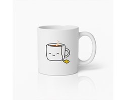 Schattige Glimlachende Theekop Mok – Lief Koffiebeker voor Theeliefhebbers en Gezellige Momenten