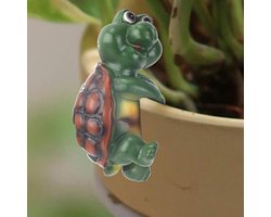 Schattige Hangende Schildpad Plantenhanger van Hars, Decoratieve Beeldjes voor Tuin en Balkon, Leuke Plantenpot Hanger en Tuinornamenten
