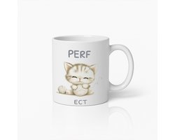 Schattige Kitten Mok – Purrfect Kat Koffiebeker met Bol Wol – Leuk Cadeau voor Kattenliefhebbers