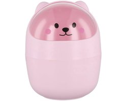 Schattige Kleine Vuilnisemmer voor Bureau - Draagbare Afvalbak met Deksel - Creatieve Penhouder