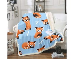 Schattige Panda Deken voor Kinderen - Pluche Fleece Dekens in Wild Patroon - Perfect voor Kinderkamer en Knuffelen - 76 x 105 cm