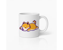 Schattige Slapende Shiba Inu Hond Mok – Liefdieren Koffiebeker voor Hondenliefhebbers