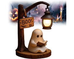 Schattige Spookleeslamp - Spookleesboeklamp - Geister leselampe - Buch Lampe - Nachtlampjes - Halloween decoratie - Voor tafel, slaapkamer, kantoor, open haard - Warm licht