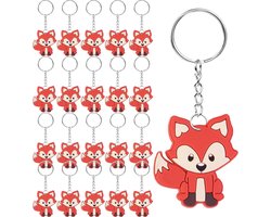 Schattige vos sleutelhangers voor kinderen - 30 stuks - Dieren decoratie voor verjaardagen en feestjes
