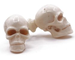 Schedel Decoratie Knoppen - Meubelgrepen - Kasten Opknappen - Uniek Ontwerp - Set van 2 - Ivoor