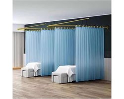 Scheidingsgordijn U-vorm - Privacy scherm - Ruimte indelen - Met steunframe - 120x230 cm - Blauw