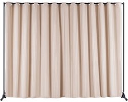 Scheidingswand Draagbaar Paneel Scheidingswand met Wielen 118,5"x94,7" Khaki
