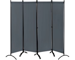 Scheidingswand - Room Divider - Kamerscherm - 224x182cm - Zwart - Grijs