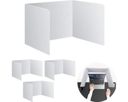 Scheidingswand voor bureau, 4 stuks, draagbare bureauverdelers voor scholieren, opvouwbare inkijkbescherming, bureaupaneel voor scholieren, school, kantoor, bibliotheek