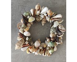 Schelpen krans - schelpen hanger - tropische wanddecoratie - Ibiza stijl - boho - schelp - schelpen - wandhanger schelpen - schelpenkrans voor aan de muur - tropisch interieur - bohemian interieur - zomers