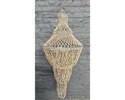 Schelpenhanger 120cm! lamp beras hitam - hanglamp - handgemaakt - duurzaam - exotisch - unieke lamp - bohemian stijl - oosterse lamp - designlamp - natuurlijke materialen - interieurdecoratie - handwerk