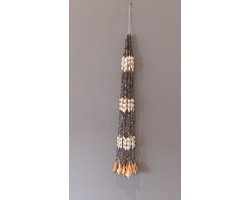 Schelpenhanger - decoratieve hanger – handgemaakt – natuurlijk – kleine schelpjes – duurzaam – tropisch – bohemian decoratie – beach house stijl – matitieme decoratie – ocean – patio decoratie – zomer decoratie – uniek cadeau – wanddecoratie – terras