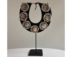 Schelpenketting op Standaard Lune - Bali Schelpenkrans - Decoratie op Standaard - Bohemian - Ornament op voet - Ibiza stijl