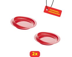 Schepbord Rood met Zuignap - 2 stuks - Voordeelverpakking