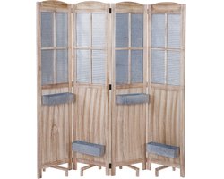 Scherm MCW-D26 plantenmanden, scheidingswand Spaanse muur privacy scherm, hout metaal 170x161x29cm