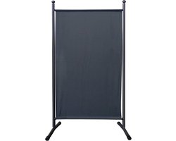 Schermwand 180 x 78 cm Dekkend Schemerdoek Grijze Stalen Frame Privacy Scheiding