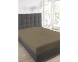 Schiesser Premium Hoeslaken – 95% Katoen/5% Elastaan – Onderlaken met elastiek – Geschikt voor boxspring en waterbed – 100x200 cm – Cappuccino bruin