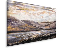 Schilderij - Berg Landschap, Abstract, Premium Print op Canvas