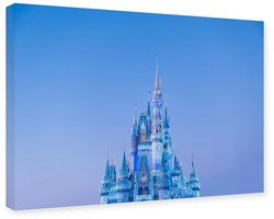 Schilderij Cinderella Castle Walt Disney World Nacht - Canvas op Frame 150x100 cm - Wanddecoratie Kasteel, Disney Castle
