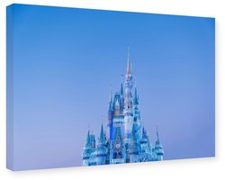 Schilderij Cinderella Castle Walt Disney World Nacht - Canvas op Frame 90x60 cm - Wanddecoratie Kasteel, Disney Castle