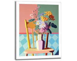 Schilderij Floral Chair - 50x40cm - Hout - REINDERS