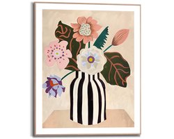 Schilderij Funky Flowers - 50x40cm - Hout - REINDERS