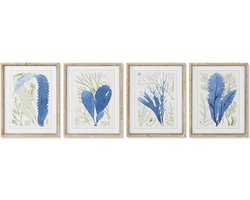 Schilderij Home ESPRIT Mediterraan 35 x 2,5 x 45 cm (4 Stuks)