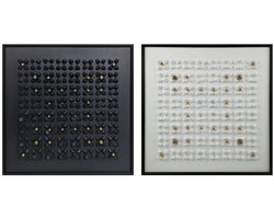 Schilderij Home ESPRIT Wit Zwart Abstract Modern 100 x 3,5 x 100 cm (2 Stuks)