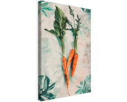 Schilderij op Doek - Wanddecoratie Kunstdruk - Woonkamer Decoratie - Botanisch Wortels Bladeren - 70x100 cm - Veelkleurig