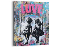 Schilderij Swinging Kids - 50 x 40 - Hout - REINDERS