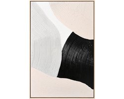 Schilderij - Wanddecoratie - canvas schilderij - abstracte schilderijen- vt wonen - Moderne muurdecoratie - 90x60 cm inclusief lijst- Peinted - abstract poster - modern schilderij - Relief schilderij woonkamer