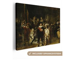 Schilderijen op canvas - De nachtwacht 160x120 - Kamer decoratie accessoires Amsterdam - Rembrandt van rijn schilderij woonkamer - Wanddecoratie slaapkamer - Muurdecoratie keuken - Wanddoek oude meesters - Woondecoratie - Woonaccessoires