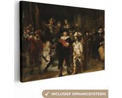Schilderijen op canvas - De nachtwacht 30x20 - Kamer decoratie accessoires Amsterdam - Rembrandt van rijn schilderij woonkamer - Wanddecoratie slaapkamer - Muurdecoratie keuken - Wanddoek oude meesters - Woondecoratie - Woonaccessoires