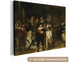 Schilderijen op canvas - De nachtwacht 40x30 - Kamer decoratie accessoires Amsterdam - Rembrandt van rijn schilderij woonkamer - Wanddecoratie slaapkamer - Muurdecoratie keuken - Wanddoek oude meesters - Woondecoratie - Woonaccessoires