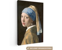 Schilderijen op canvas - Meisje met de parel 80x120 - Kamer decoratie accessoires - Johannes Vermeer schilderij woonkamer - Wanddecoratie slaapkamer - Muurdecoratie keuken - Wanddoek oude meesters - Woondecoratie huis - Woonaccessoires
