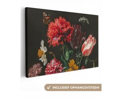 Schilderijen op canvas - Stilleven met bloemen Jan Davidsz. de Heem 120x80 - Kamer decoratie accessoires - Schilderij oude meesters woonkamer - Wanddecoratie slaapkamer - Muurdecoratie keuken - Wanddoek interieur - Woondecoratie huis
