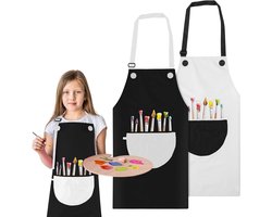 Schilderschort voor kinderen - Set van 2 (grijs en roze) met zak - Ideaal voor school, koken, bakken, tuinieren, doe-het-zelf en kunst